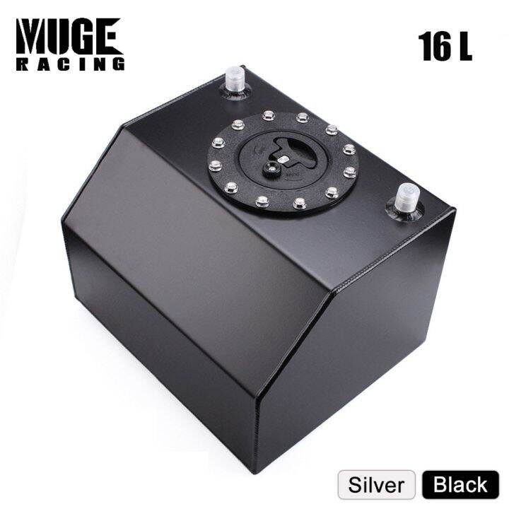 16 Liter 4 Gallon Car Fuel Tank Universal Fuel Cell Gas Aluminum Black