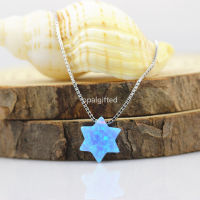 (1pclot) Free Shipping 2020 New Fashion Jewish Jewelry OP17 Snow White Star of David Opal Pendant Necklace Women Men Necklace