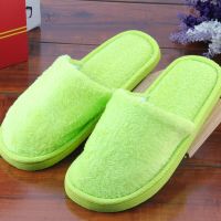 *Plush Indoor Home Women Men Anti Slip Shoes Soft Warm Cotton Silent Slippers