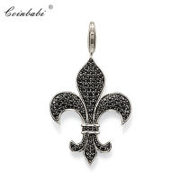 Pendants Fleur-de-lis Lily For Men Women Fashion Punk Heart 925 Sterling Silver Gift Europe Key Chains Jewelry Fit Necklace