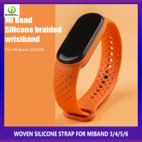 สายรัดระบายอากาศสำหรับ Mi Band 3 4 5 6,สายรัดข้อมือซิลิโคนแนวสปอร์ต Miband 3 4 5สายรัดข้อมือสำหรับ Xiaomi Mi Band 6