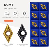 DCMT070204-HM YBC251 DCMT070208-HM YBC252 คาร์ไบด์แทรกเครื่องมือกลึง zcc ct สําหรับการแปรรูปชิ้นส่วนเหล็ก