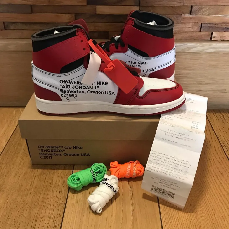 Giày Thể Thao Sneakers Air Jordan 1 Off White Retro High Chicago Đỏ Trắng  Cổ Cao Cực Thời Trang Cho Nam Và Nữ Clever Man Store | Lazada.Vn