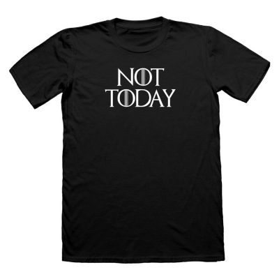 เสื้อยืดพิมพ์ลาย Game Of Thrones Lanister Not Today Arya Stark สําหรับผู้หญิงสีดําS-5XL