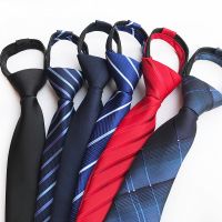 New 17 Style Men 39;s Suits Zipper Tie 100 Silk Luxury Noble Stripes Solid Colors Pre-tied Necktie Wedding Party Gift