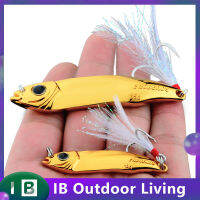 5Pcs เลื่อมเหยื่อตกปลา Reusable ที่มีประสิทธิภาพ Sharp Hook เหยื่อปลอม Treble Hooks Feather สำหรับ Squid Bass