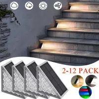 Starneayby Solar Step Lamp Outdoor Fence Lights LED IP67 Waterproof Solar Stair Lights Anti-theft Stairs Lamps Garden Decoration