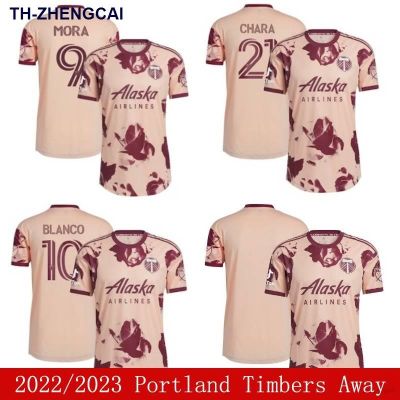 Newest✜✇✶ FTB 2022-2023 Portland Timbers Away Football Jersey Chara Mora Blanco Soccer Tee Unisex Plus Size Player Version a