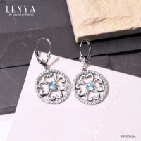 LenYa Jewelry ต่างหูดีไซน์สวย ประดับพลอยบลูโทแพซ(Blue Topaz)และ คิวบิกเซอร์โคเนีย (Cubic Zirconia)