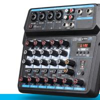 หน้าแรก 6 Channel Mixer with USB Bluetooth-compatible 48V Phantom Power Sound