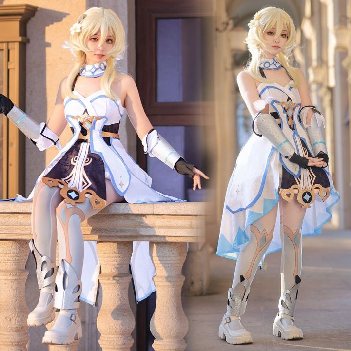 Game Genshin Impact Traveler Lumine Cosplay Costumes Lumine Full Set