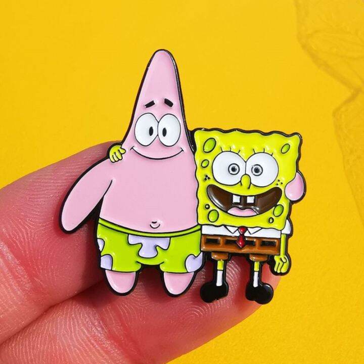 cartoon-anime-patrick-star-friendship-enamel-brooch-pin-lapel-metal-pins-brooches-badges-exquisite-jewelry-accessories