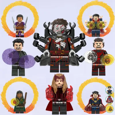 Defender Strange In The Multiverse Of Madness Wanda Scarlet Witch Marvel Minifigures Avengers Building Blocks ของเล่นเด็กสำหรับเด็ก