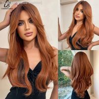 Long Straight Wig with Bangs Orange Iron Red Ginger Synthetic Wigs Daily Party Cosplay Wig for Women Heat Resistant Fiber Hair [ Hot sell ] Gktinoo Fashion