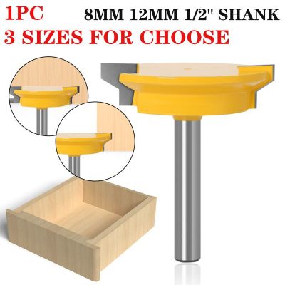 1pc 8mm 12mm 1/2－Shank Reversible Drawer Front Joint Wood Router Bit ทังสเตนคาร์ไบด์ลิ้นชักล็อคเครื่องตัดบิตสําหรับไม้