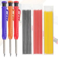 Mechanical Pencil Set Solid Carpenter Pencil Colors Refill Carpentry Marking Scriber Construction Tools Woodworking Tools