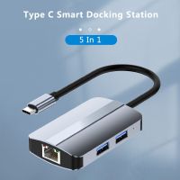 Multi-port USB C Smart Docking Station Hub For MacBook Air MateBook Pro Laptop Accessory Type C To RJ45 5Gbps TF/SD Card Reader