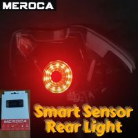 ✶☢ MEROCA Waterproof Bicycle Smart Sensor Brake Taillights WR15 WR25 MTB Light Rechargeable Night Cycling Safety Rear Light