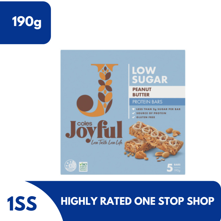 Coles Joyful Low Sugar Protein Bars Peanut Butter, 190g Lazada PH