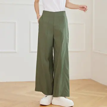 Eyouth 10123 Ladies wide leg pants High waist women casual pants culottes  3/4 length