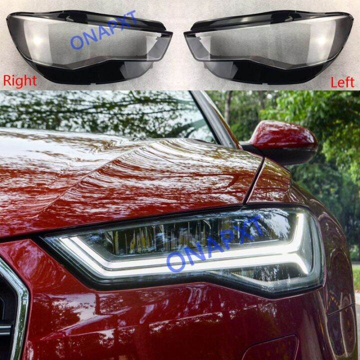 Auto Head Lamp Caps For Audi A6 C7 2015-2018 Car Front Headlight Cover ...