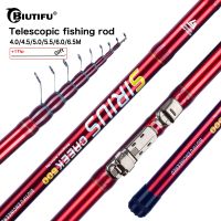 ETXBIUTIFU Telescopic Fishing Rod 4/4.5/5/5.5/6/6.5m T800 Carbon Travel UltraLight Spinning Float Outdoor 30g Trout Bolognese Pole