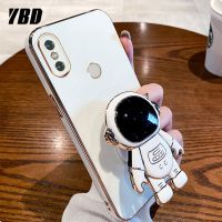 เคสโทรศัพท์ชุบโลหะด้วยไฟฟ้าหรู VRQR สำหรับ Xiaomi Redmi Note 5 Pro Xiaomi Mi A2 Mi 6X 2018มาการองพร้อมขาตั้งนักบินอวกาศระดับไฮเอนด์