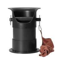 Knock Box for Espresso Grounds with Removable Non- Base, Coffee Grind Collection Dump Bin,Black