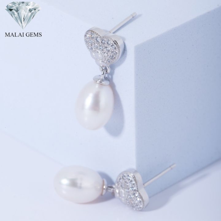 malai-gems-ต่างหูหัวใจมุก-เงินแท้-silver-925-เพชรสวิส-cz-เคลือบทองคำขาว-รุ่น155-e1615-แถมกล่อง-ต่างหูเพชร-ต่างหูเงินแท้