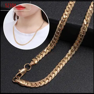 Fashion 18K Real Gold Plated Copper Necklace For Men Chain Men's Necklace