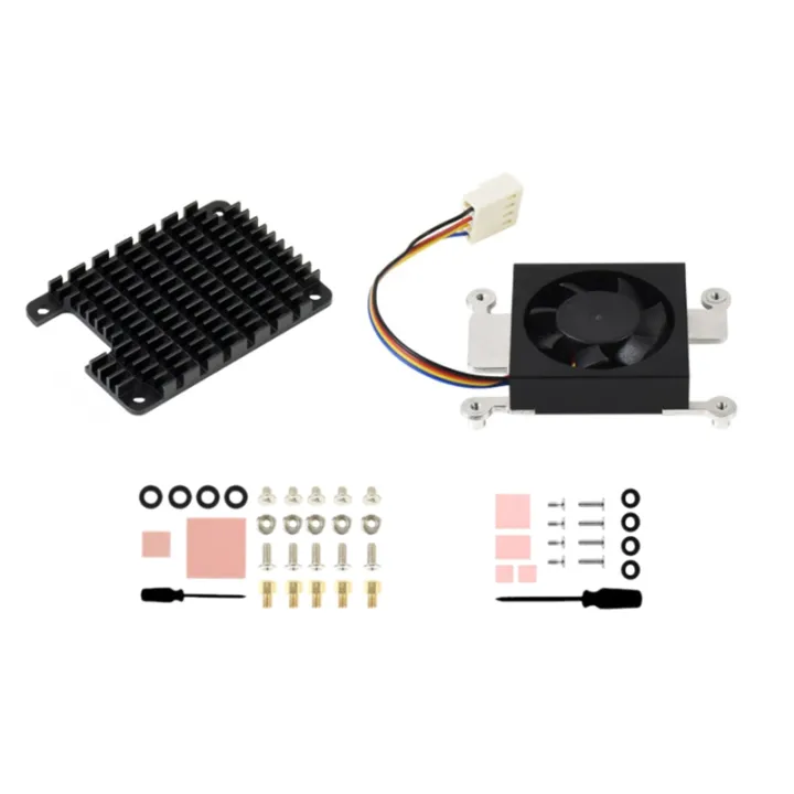 For Raspberry Pi CM4 Heatsink Cooling Fan Kit with Thermal Pads for
