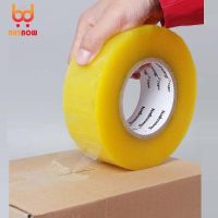 Manufacturer Supply High Viscosity Transparent Yellow Self-Adhesive Tape with 4.2cm Width for Express Packing and Sealing Adhesives  Tape