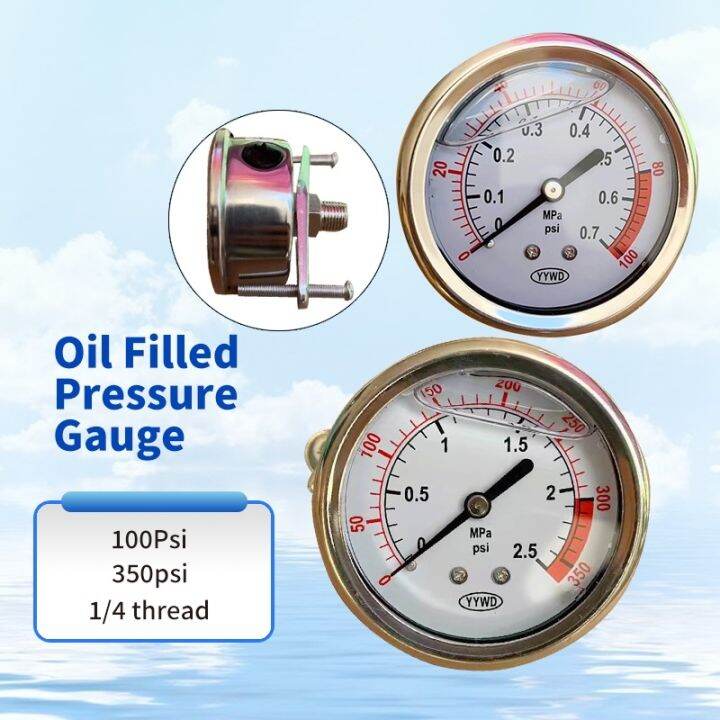 Oil filled Pressure Gauge 350 PSI 150PSI Lazada PH