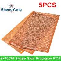 5pcs 9x15 9*15cm Single Side Prototype PCB Universal Board Experimental Bakelite Copper Plate Circuirt Board yellow LED Bulbs