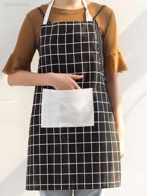 ✵❏✉ Cotton linen household kitchen apron oil-proof adult cooking overalls work clothes coffee shop wear art apron
