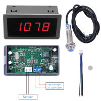 4ดิจิตอลจอแสดงผล LED T Achometer วัด RPM ความเร็วเมตรฮอลล์สวิทช์ความใกล้ชิดเซ็นเซอร์ NPN DC 5โวลต์ Dc 8-24โวลต์ Ac 110โวลต์220โวลต์30-9999รอบต่อนาที