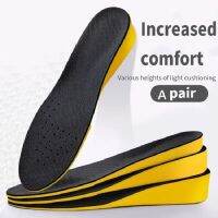 ที่มองไม่เห็นความสูงเพิ่ม Insoles สำหรับผู้หญิงผู้ชาย Heel Lift สีเหลืองรองเท้า Pad Breathable Shock Absorption Feet Care Cushion-Giers