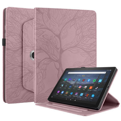 การหมุน360องศาตั้งได้สำหรับ Amazon Fire HD10 HD 2021 10 Plus กระเป๋าหนังสไตล์2021เคสแท็บเล็ตที่วางปากกากระเป๋าหนังเคสแบบพับปิดได้สำหรับ Amazon Fire HD10บวก2021 10.1