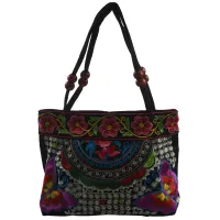 Chinese Style Ladies Handbag Embroidery Ethnic Summer Fashion Handmade Flowers Ladies Handbag Shoulder Bag Messenger Bag