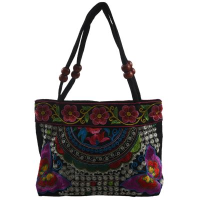 Chinese Style Women Handbag Embroidery Ethnic Summer Fashion Handmade Flowers Ladies Tote Shoulder Bags Cross-body