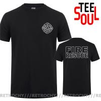 Retrochy Double-Side Prints Fire Rescue Firefighter T Shirt Men Fireman T-Shirts Short Sleeve Male Cool Man Graphic Tops Tshirt 【Size S-4XL-5XL-6XL】