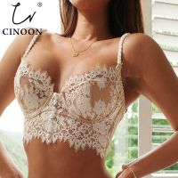 【jw】ஐ✣☬  French Womens underwear Ultra Thin Embroidery Bralette Push up Female