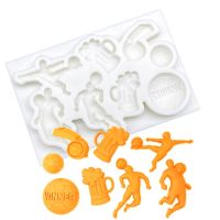 Football Silicone Sugarcraft Mold Resin Tools Cupcake Baking Mould Fondant Cake Decorating Tools Bread  Cake Cookie Accessories