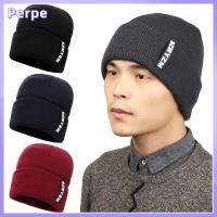 PERPE กลางแจ้ง ข้น สีทึบ หมวกฮิปฮอป หมวกถัก หมวกบีนนี่ Skullcap