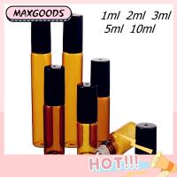 MAXG 1/2/3/5/10ML รีฟิล แบบพกพา ขวดน้ำมันหอมระเหยเปล่า ลูกกลิ้งน้ำหอม คอนเทนเนอร์ อำพัน