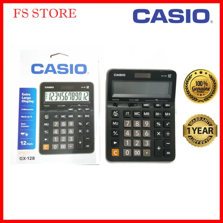 ORIGINAL Casio GX12B Extra Large Calculator (12 Digit, 2 Way power