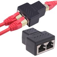 RJ45 Splitter Connector Adapter 1 to 2 Ways Ethernet Splitter Coupler Contact Modular Plug Connect Laptop Ethernet Cable