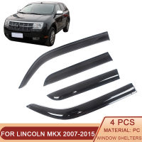 สำหรับ Lincoln MKX 2007-2015อัตโนมัติหน้าต่างด้านข้างลม D Eflectors Visors สีดำฝนยามประตู Visor Vent เฉดสีควันเข้ม Venisor