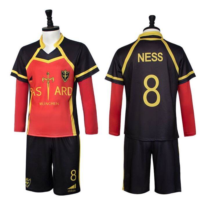 Anime Blue Lock Cosplay Costume Bastard Munchen Red Uniform Ness Kaiser