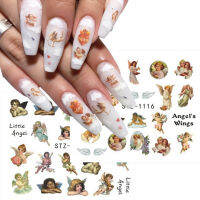 Angel กามเทพสติกเกอร์สำหรับเล็บ Decals Cherubs เล็บ Water Sliders เล็บ Transfer Wraps สักตกแต่ง TRSTZ1114-1120